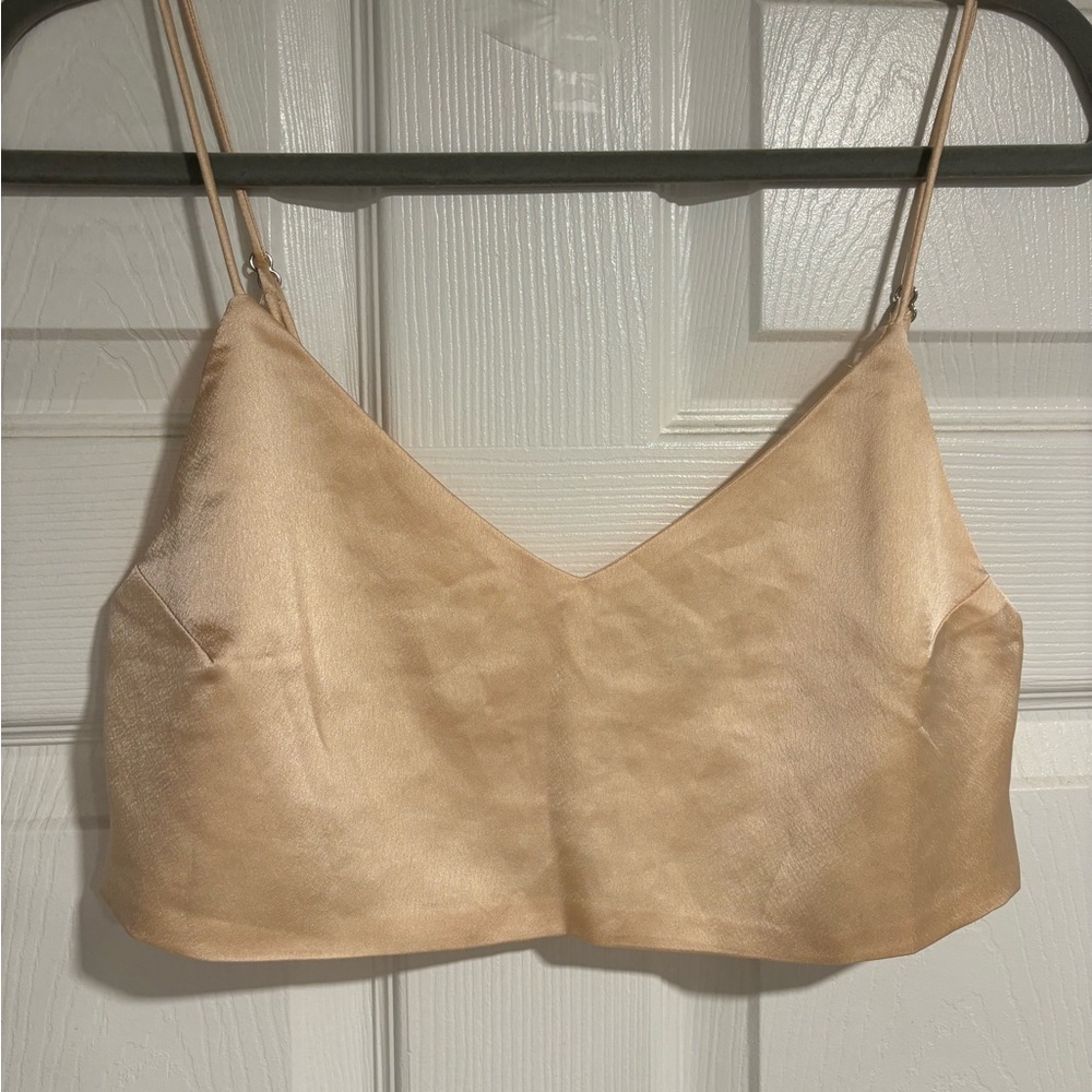 Beginning Boutique Satin Tan Cami Top